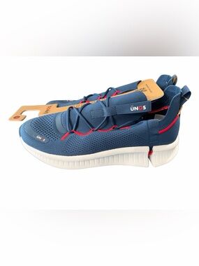 UNOS Slip On Sneakers Navy Blue Red Comfort Shoes Unisex Mesh